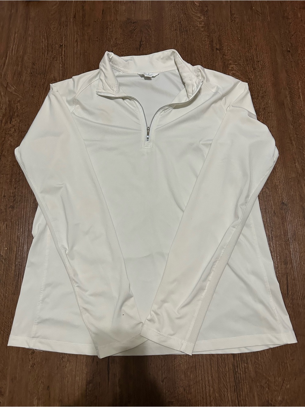 Lady Hagen White Long-Sleeve Quarter-Zip Performance Top
